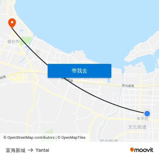 富海新城 to Yantai map