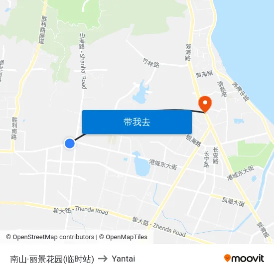 南山·丽景花园(临时站) to Yantai map