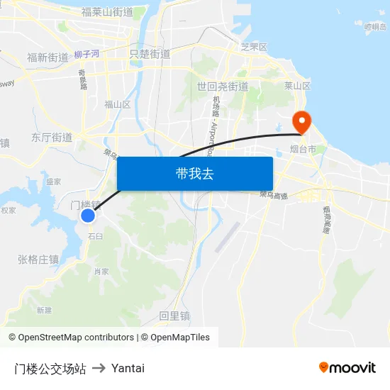 门楼公交场站 to Yantai map