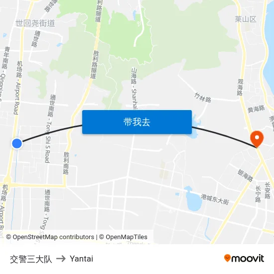 交警三大队 to Yantai map