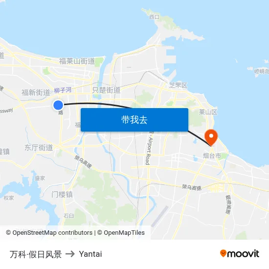 万科·假日风景 to Yantai map