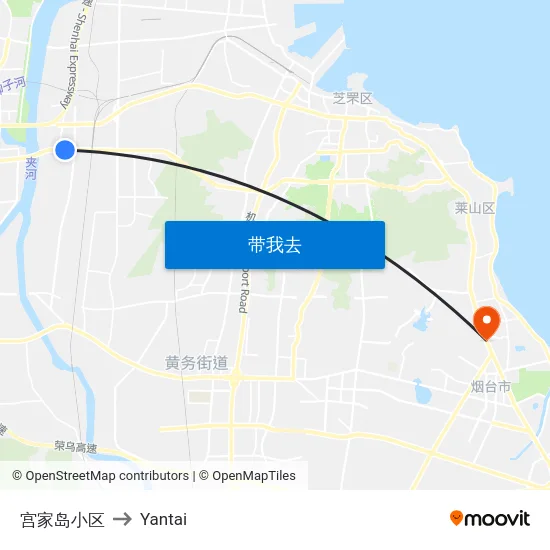 宫家岛小区 to Yantai map