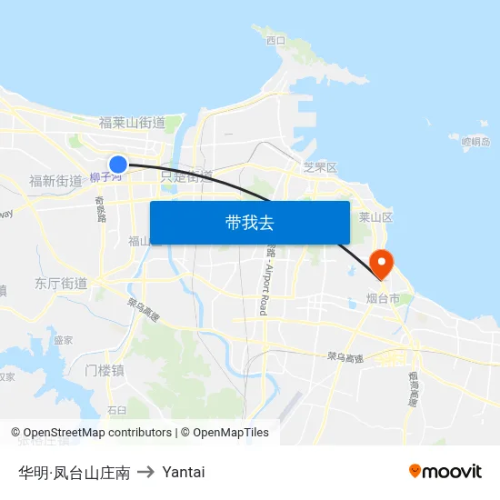 华明·凤台山庄南 to Yantai map