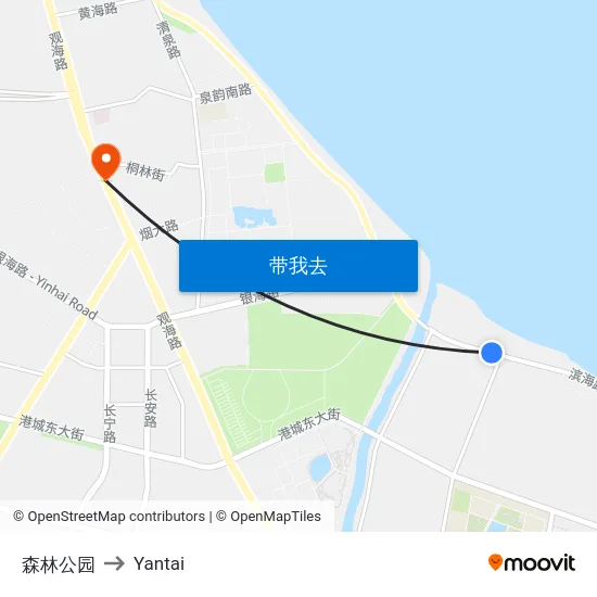 森林公园 to Yantai map