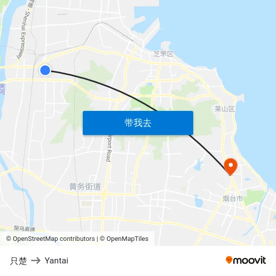 只楚 to Yantai map