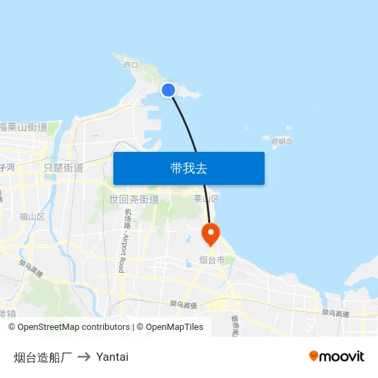烟台造船厂 to Yantai map
