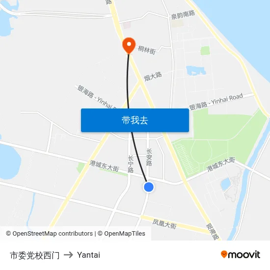 市委党校西门 to Yantai map