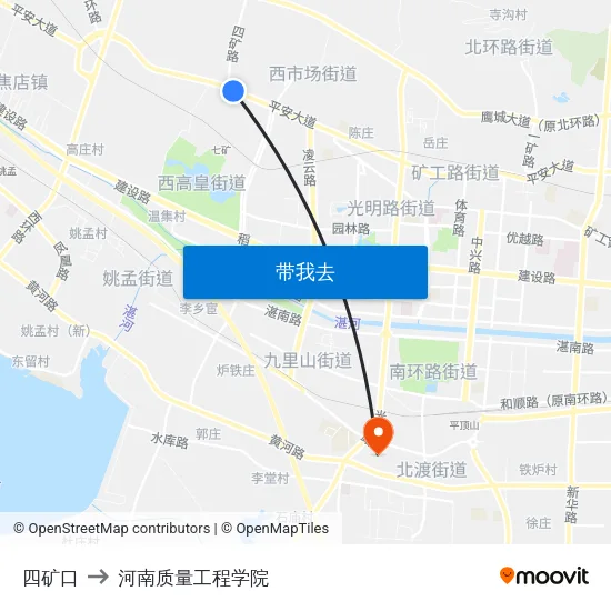 四矿口 to 河南质量工程学院 map