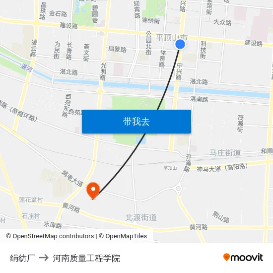 绢纺厂 to 河南质量工程学院 map