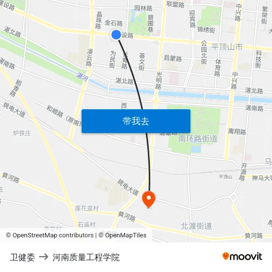 卫健委 to 河南质量工程学院 map