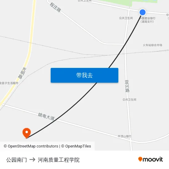 公园南门 to 河南质量工程学院 map
