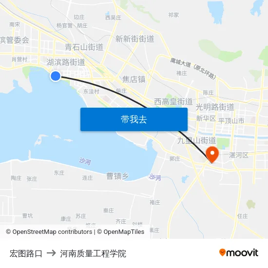宏图路口 to 河南质量工程学院 map