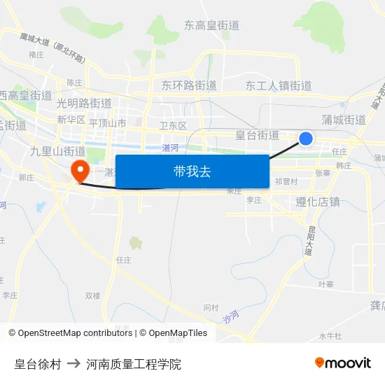 皇台徐村 to 河南质量工程学院 map
