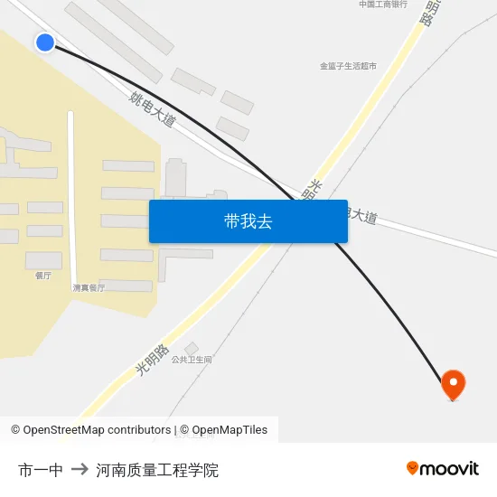 市一中 to 河南质量工程学院 map