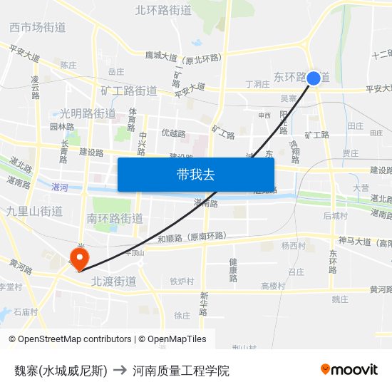 魏寨(水城威尼斯) to 河南质量工程学院 map