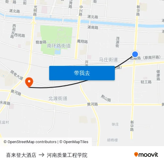 喜来登大酒店 to 河南质量工程学院 map
