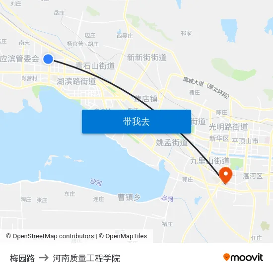 梅园路 to 河南质量工程学院 map