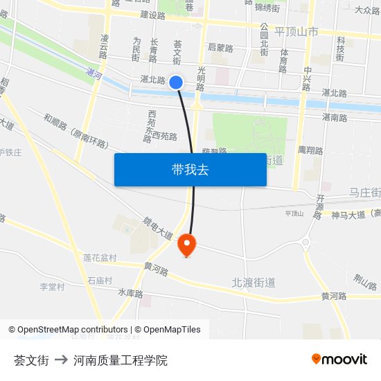 荟文街 to 河南质量工程学院 map