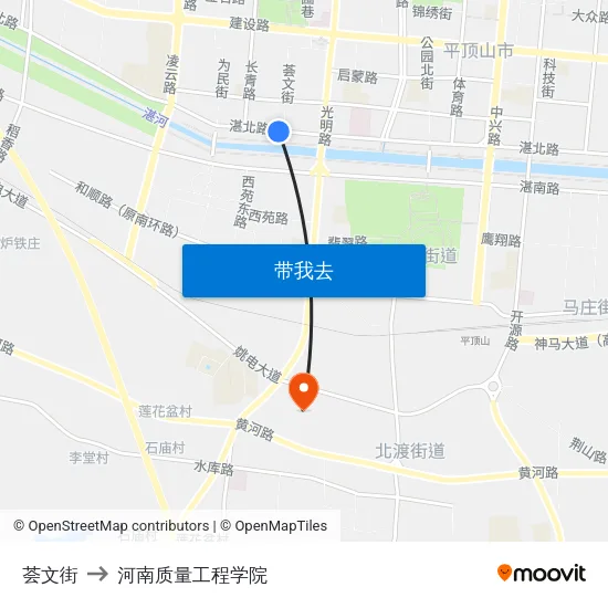 荟文街 to 河南质量工程学院 map