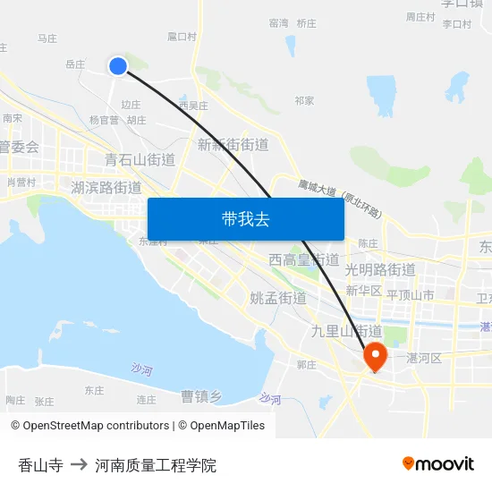 香山寺 to 河南质量工程学院 map