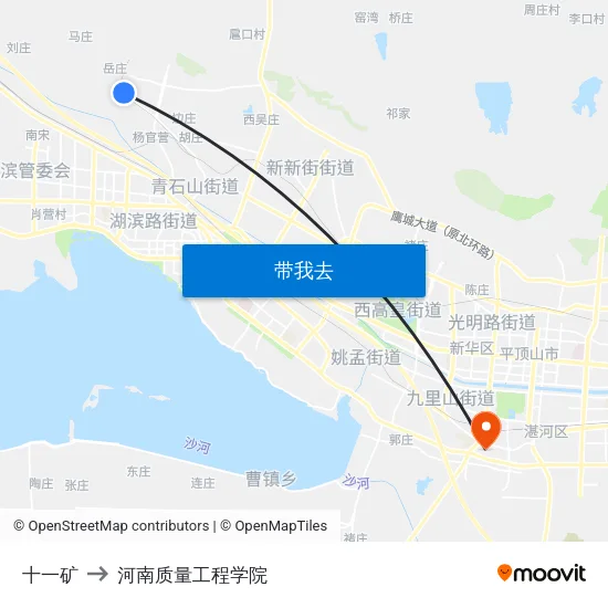 十一矿 to 河南质量工程学院 map
