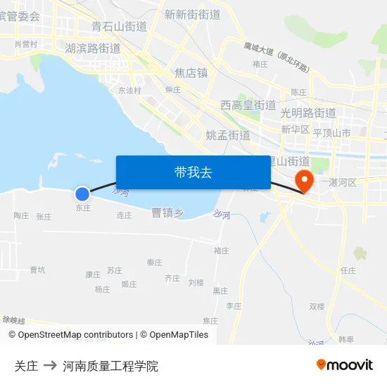 关庄 to 河南质量工程学院 map