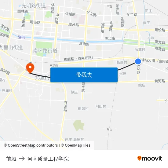 前城 to 河南质量工程学院 map