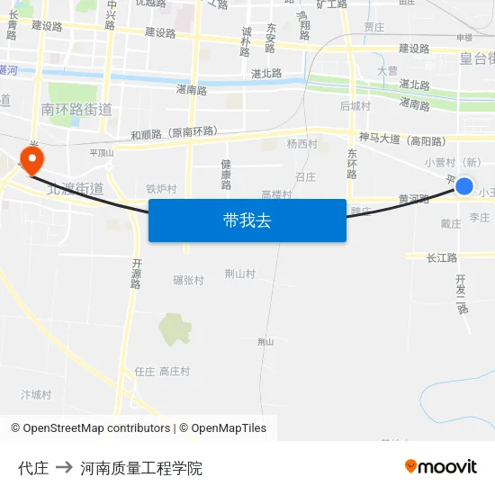 代庄 to 河南质量工程学院 map