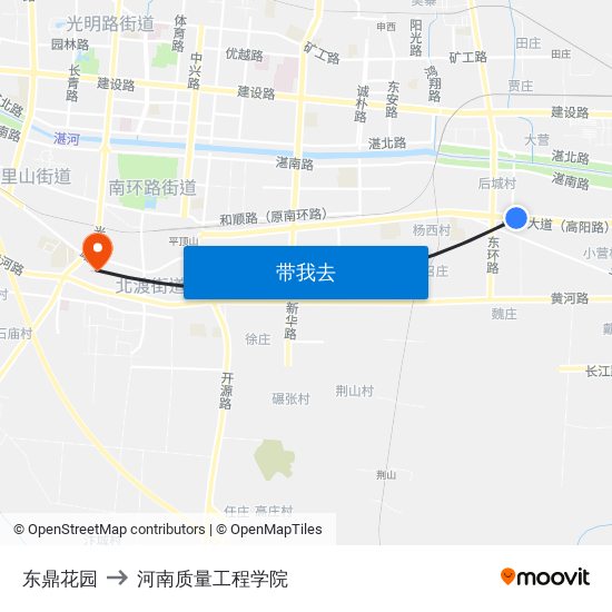 东鼎花园 to 河南质量工程学院 map