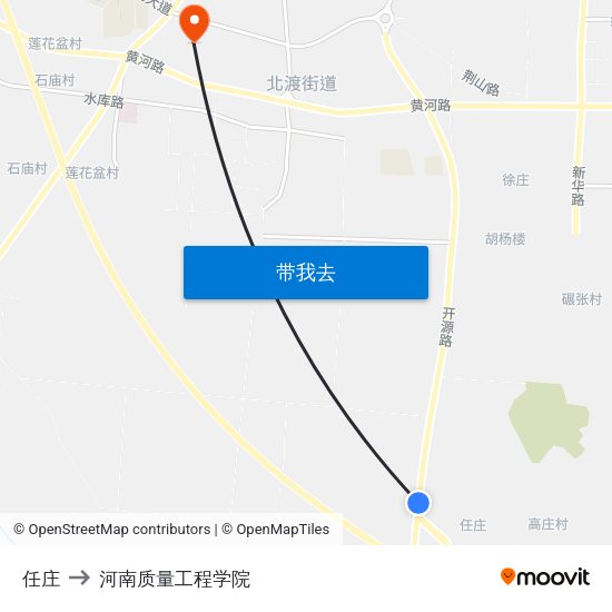 任庄 to 河南质量工程学院 map