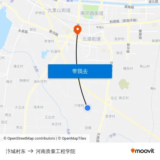 汴城村东 to 河南质量工程学院 map
