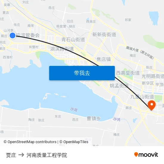 贾庄 to 河南质量工程学院 map
