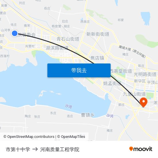 市第十中学 to 河南质量工程学院 map
