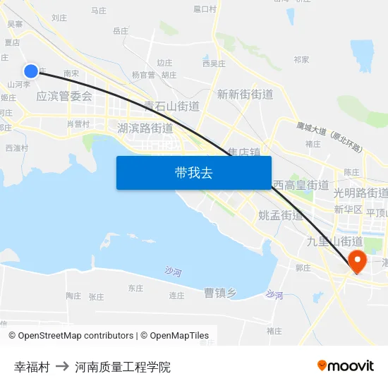 幸福村 to 河南质量工程学院 map