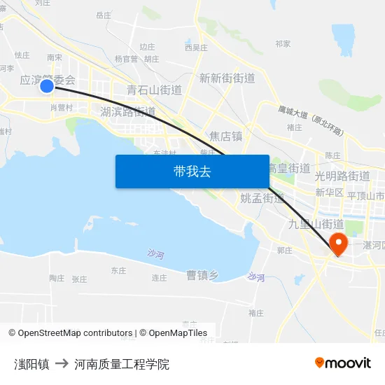 滍阳镇 to 河南质量工程学院 map