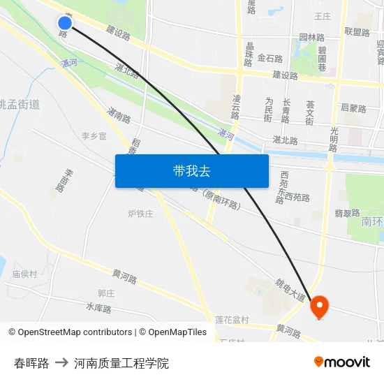 春晖路 to 河南质量工程学院 map