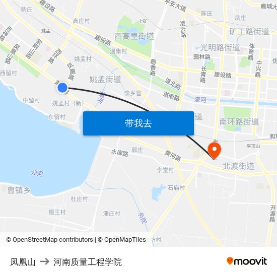 凤凰山 to 河南质量工程学院 map