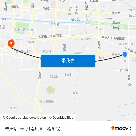 朱庄站 to 河南质量工程学院 map