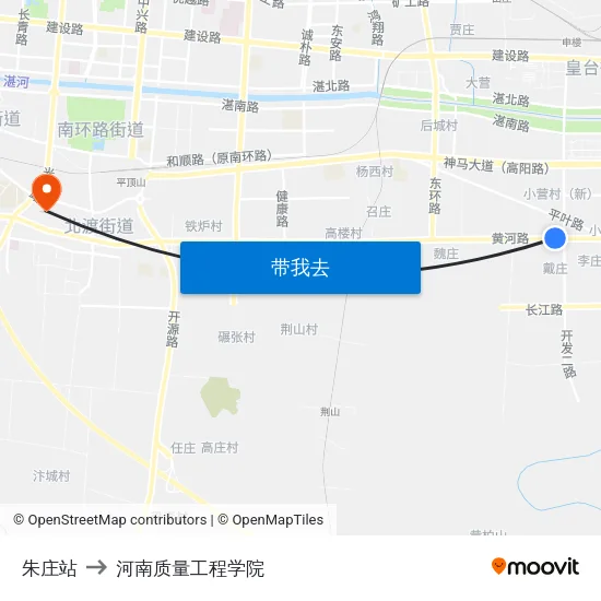朱庄站 to 河南质量工程学院 map
