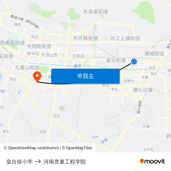 皇台徐小学 to 河南质量工程学院 map