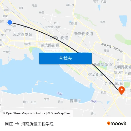 周庄 to 河南质量工程学院 map
