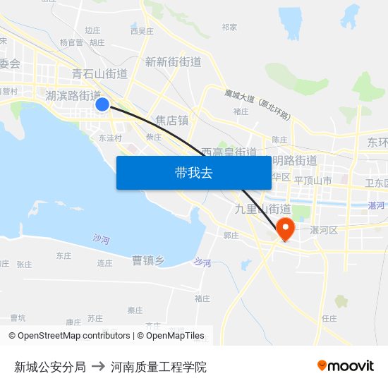 新城公安分局 to 河南质量工程学院 map