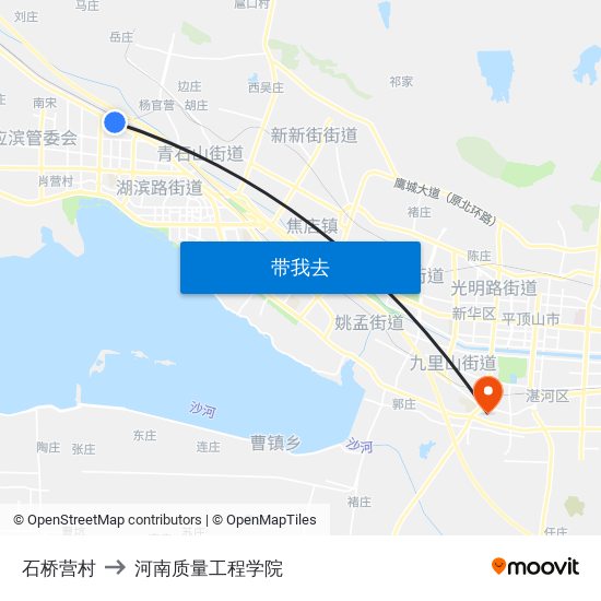 石桥营村 to 河南质量工程学院 map