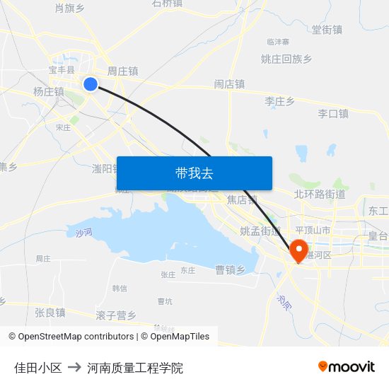 佳田小区 to 河南质量工程学院 map