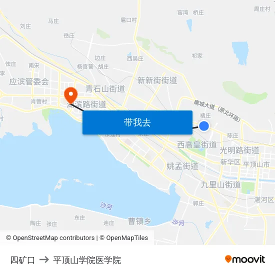 四矿口 to 平顶山学院医学院 map