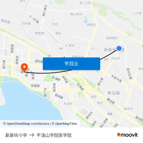 新新街小学 to 平顶山学院医学院 map