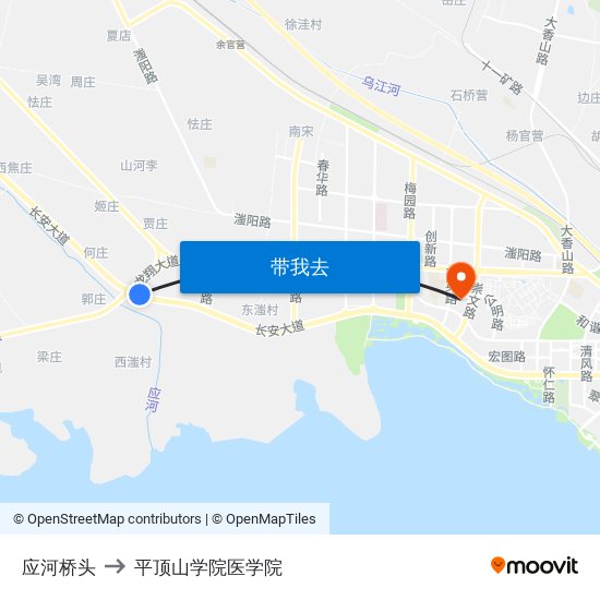 应河桥头 to 平顶山学院医学院 map