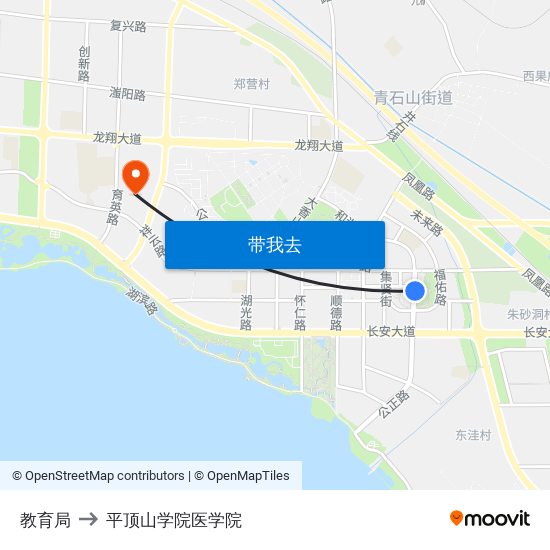 教育局 to 平顶山学院医学院 map