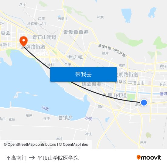 平高南门 to 平顶山学院医学院 map