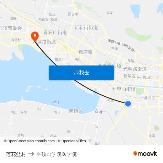 莲花盆村 to 平顶山学院医学院 map